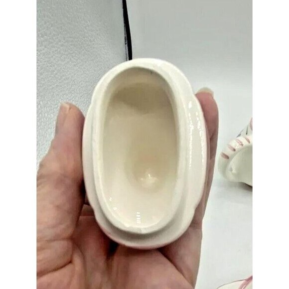 VTG The Haldon Group BUNNY RABBIT FLORAL Ceramic Sugar Creamer Bowl 1990 Cottage - Picture 11 of 16